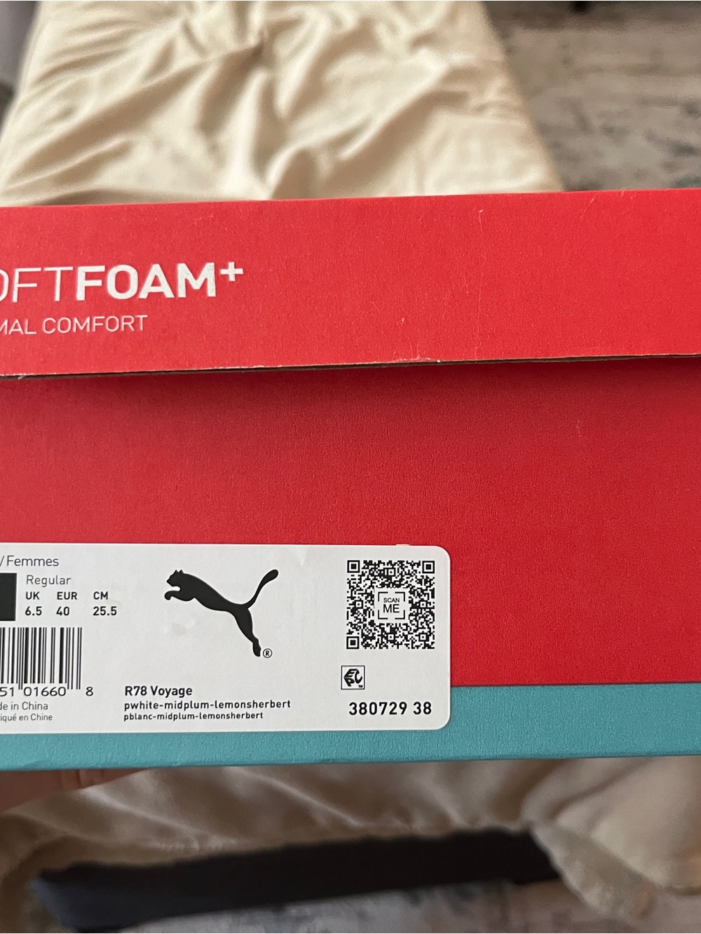 NEW Puma R78 Voyage Women’s Size 9 White Plum Lemon Sherbert Sneakers NIB - Picture 5 of 5